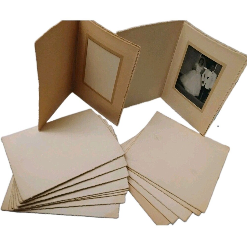 Vtg Studio Portrait Photo Folders Lot 15 use Unused Deckle Edge Wedding Crafting